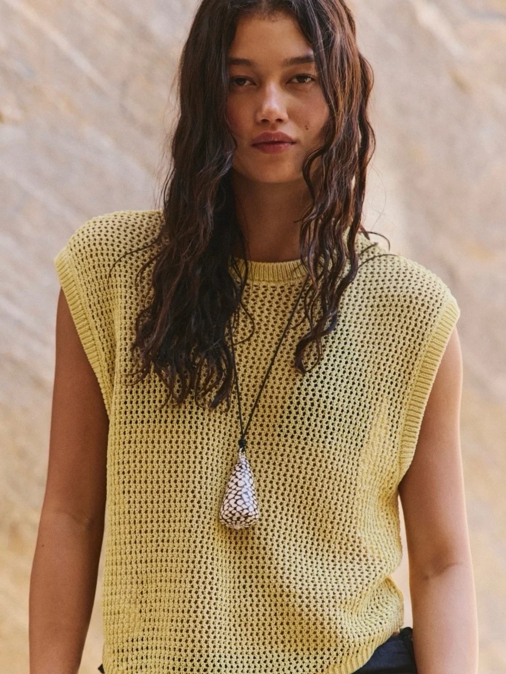 Free People Connor Muscle Tee open weave top
